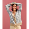 Women's Flower Chain Cardi, Light Blue - Cardigans - 3