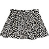 Skort, Black White Floral Checker - Skirts - 1 - thumbnail