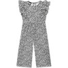 Baby Wide Leg Ruffle Jumpsuit, Grey Leopard - Jumpsuits - 1 - thumbnail