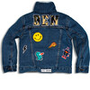 Custom Dark Blue Sherpa Denim Jacket, Camo - Denim Jackets - 1 - thumbnail