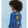 Custom Dark Blue Sherpa Denim Jacket, Camo - Denim Jackets - 2