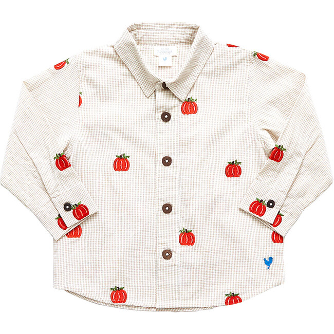 Boys Jack Shirt, Pumpkin Embroidery