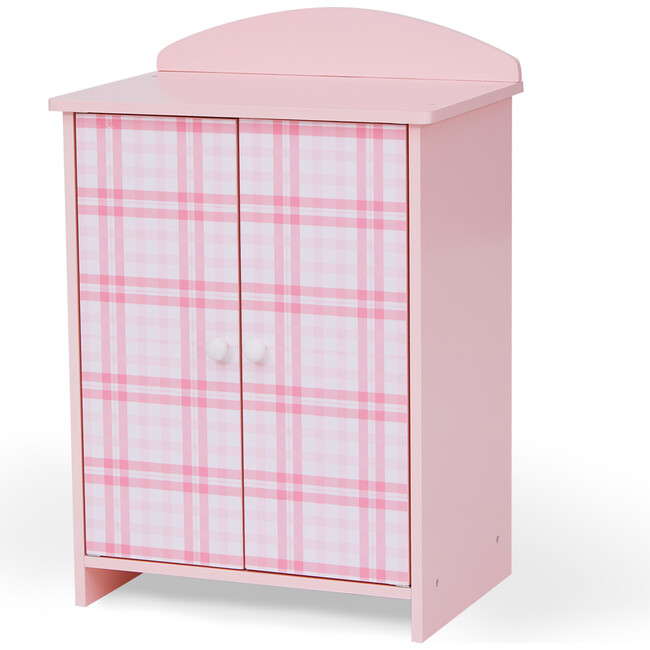 Sophia's - Aurora Princess 18" Doll Pink Plaid Closet with Bathrobe & Slipper - Pink/White