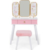 Fantasy Fields - Little Lady Izabel Medium Floral Play Vanity - White/Pink - Play Tables - 1 - thumbnail