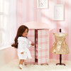 Sophia's - Aurora Princess 18" Doll Pink Plaid Closet with Bathrobe & Slipper - Pink/White - Doll Accessories - 2