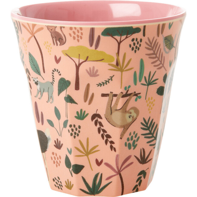 Cup Medium in Pink All Over Jungle Animals Print