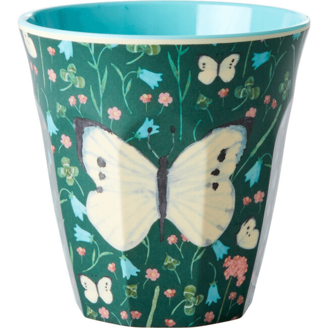 Cup Medium with Sweet Butterfly Print in Green - Tableware - 1
