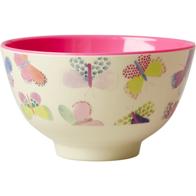 Bowl with Butterfly Print Two Tone Small