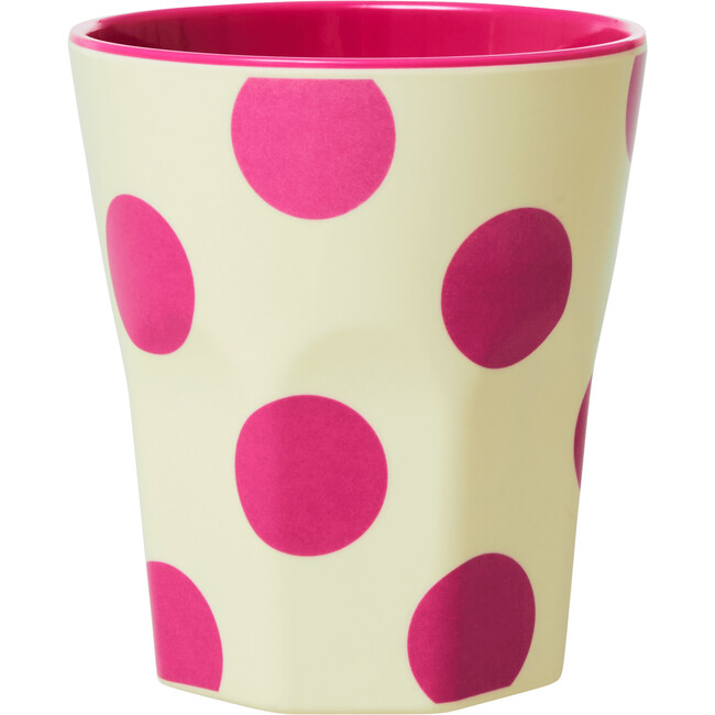 Cup Large in Cream with Fuchsia Dots Two Tone
