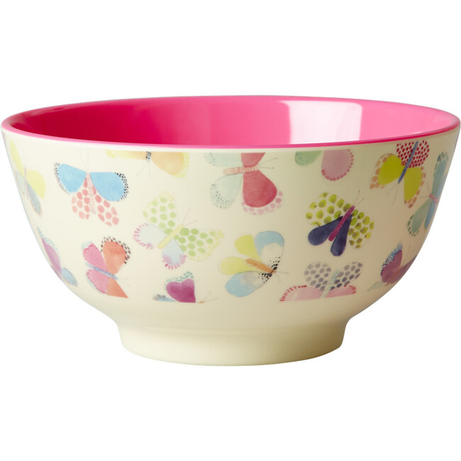 Bowl with Butterfly Print Two Tone Medium - Tableware - 1