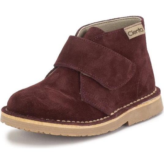 Suede Velcro Boot, Burgundy - Boots - 1