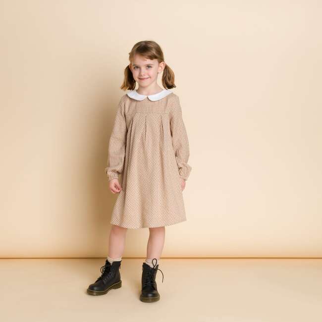 Brook Dress, Beige Country Check - Dresses - 4