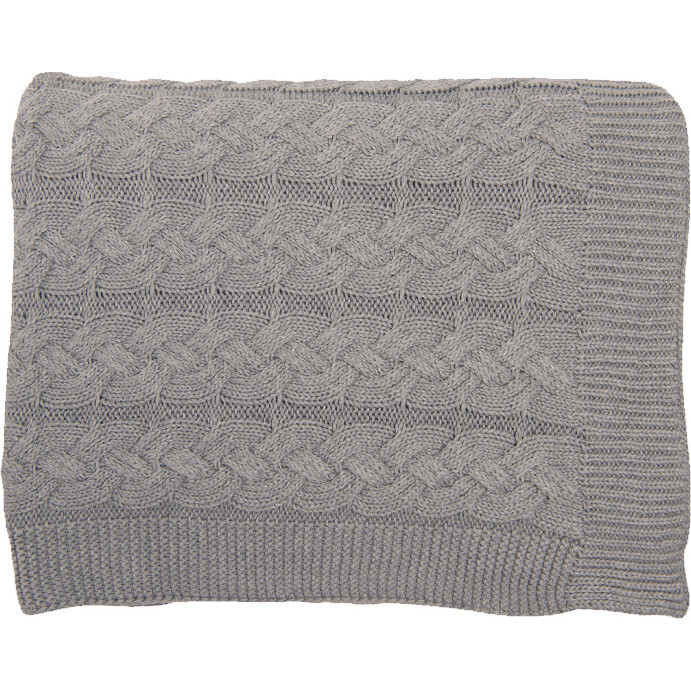 Double cable - lt grey mel - Blankets - 1