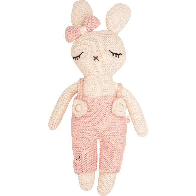 Plush Bunny With Bow, Pink - Pillows - 1