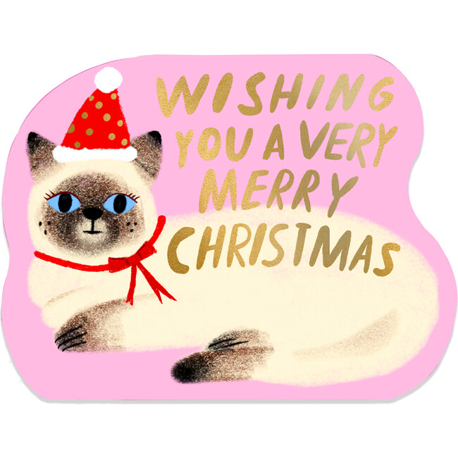 Very Merry Feline Shaped Christmas Card