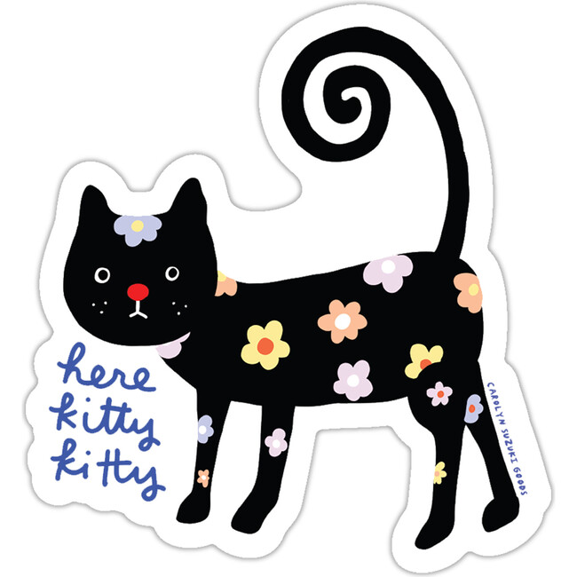 Here Kitty Die Cut Sticker