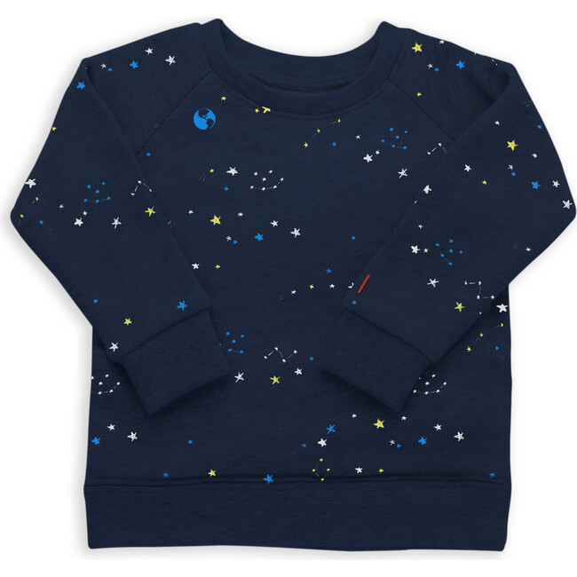 The Organic Pullover Sweatshirt Printed, Navy Space - Sweatshirts - 1