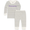 The Organic Long Sleeve Pajama Set, Black & Cream Hocus Pocus - Pajamas - 1 - thumbnail