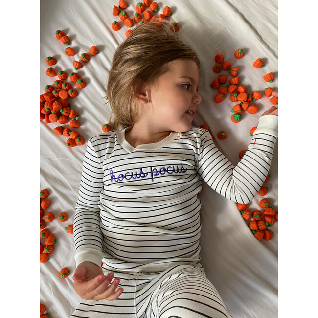 The Organic Long Sleeve Pajama Set, Black & Cream Hocus Pocus
