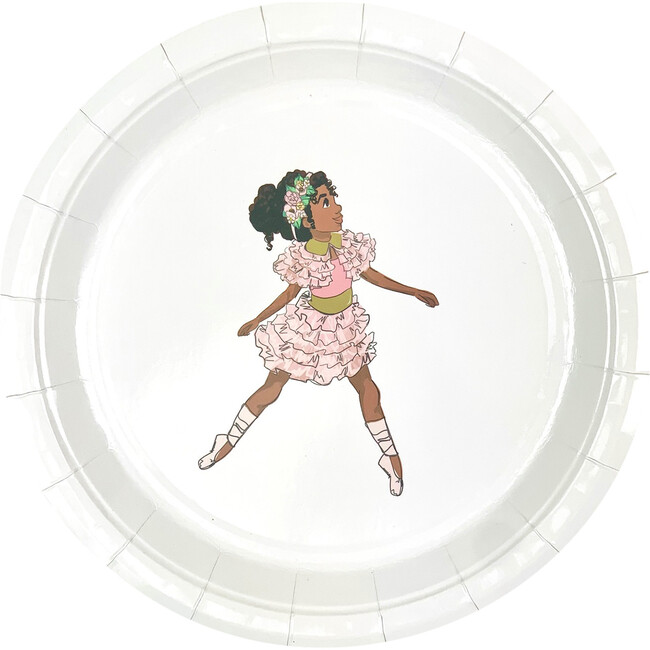 Large Ballerina Paper Party Plates, Set of 8