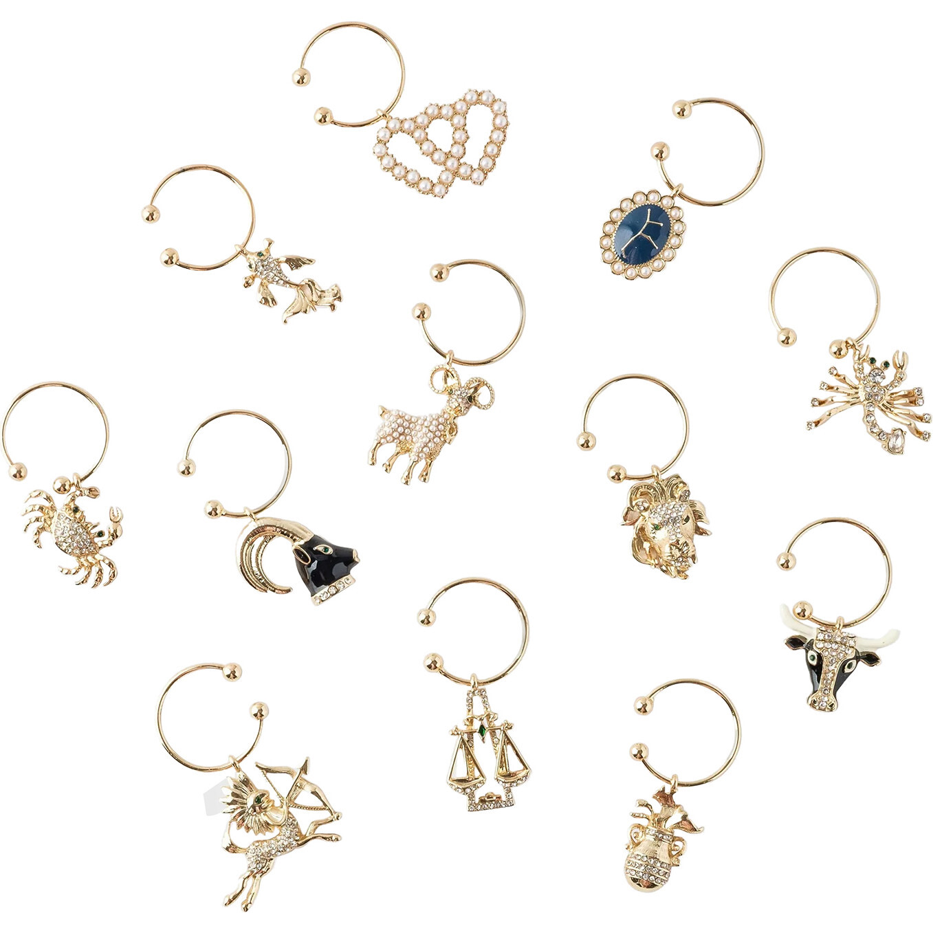 Zodiac & Birthstone Wine Charms (Set of 12) - Thumbnail 2