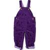 Heart Printed Overalls, Purple - Overalls - 1 - thumbnail