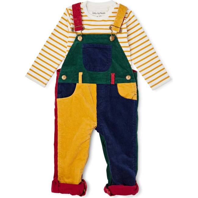 Patchwork Cord Overalls, Primary Multi - Overalls - 1