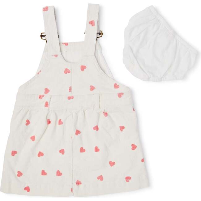 Heart Print Dress, Cream Heart - Dresses - 4