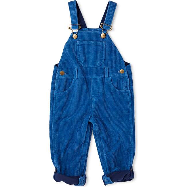 Chunky Cord Overalls, Blue - Overalls - 1