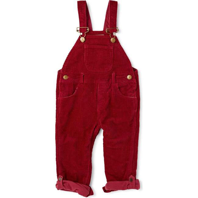 Chunky Cord Overalls, Brick Red - Overalls - 1