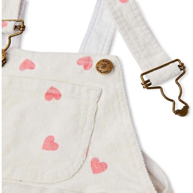 Heart Print Dress, Cream Heart - Dresses - 5