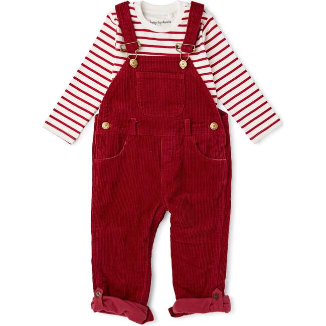 Chunky Cord Overalls, Brick Red - Overalls - 3