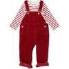 Chunky Cord Overalls, Brick Red - Overalls - 3 - thumbnail