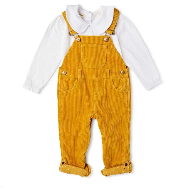 Chunky Cord Overalls, Mustard - Overalls - 3