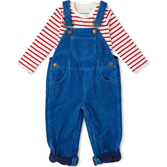 Chunky Cord Overalls, Blue - Overalls - 3
