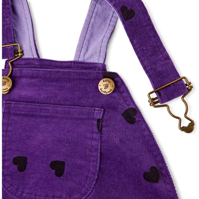 Heart Printed Overalls, Purple - Overalls - 6