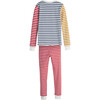 Taylor Long Sleeve Pajama Set, Red Multi - Pajamas - 3