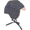 Winter Tie Hat, Cottage Animals on Blue - Hats - 4 - thumbnail
