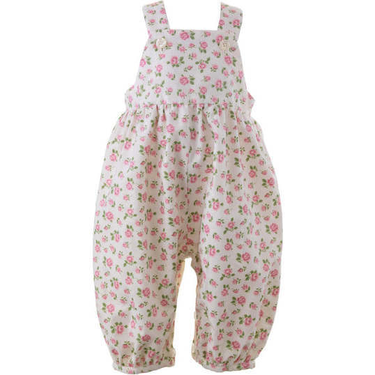 Rose Babycord Dungarees, Cream - Overalls - 1
