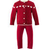 Heart Knitted Set, Red - Mixed Apparel Set - 1 - thumbnail