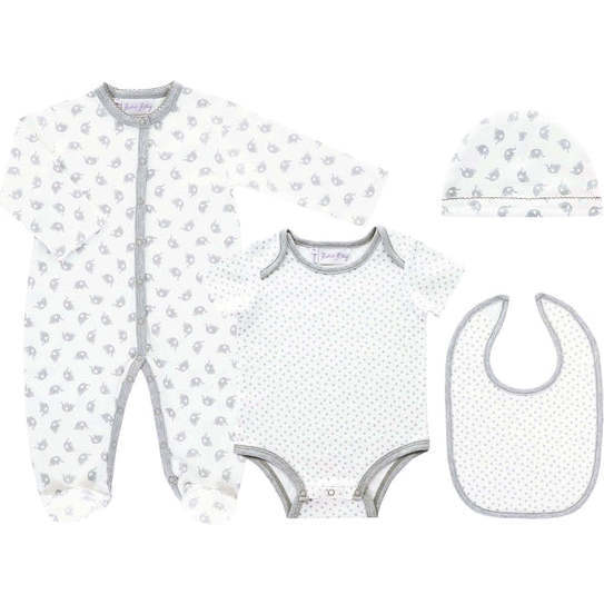 Elephant Welcome Baby Set, Grey - Mixed Apparel Set - 1