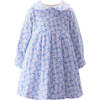 Daisy Flannel Pleated Dress, Blue - Dresses - 1 - thumbnail