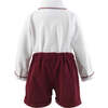 Cord Short and Shirt Set, Burgundy - Mixed Apparel Set - 2