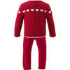 Heart Knitted Set, Red - Mixed Apparel Set - 2