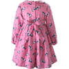 Pony Flannel Dress, Pink - Dresses - 2