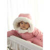 Faux Fur Trim Snowsuit, Pink - Snowsuits - 3