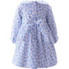 Daisy Flannel Pleated Dress, Blue - Dresses - 2 - thumbnail