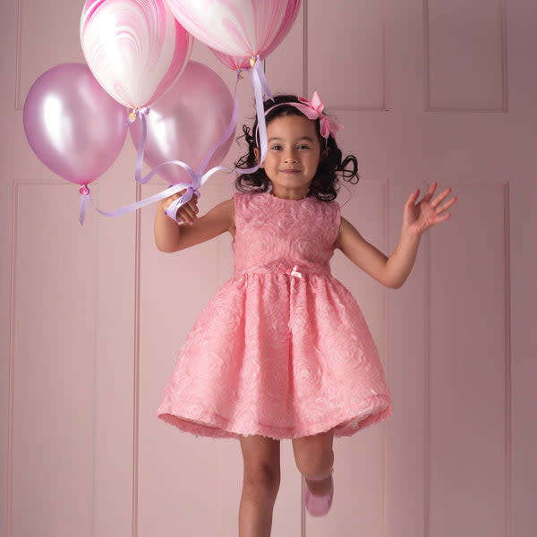 Rosette Tulle Dress, Pink - Dresses - 3