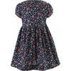 Floral Button-front Dress, Navy - Dresses - 2