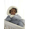 Faux Fur Trim Snowsuit, Blue - Snowsuits - 3